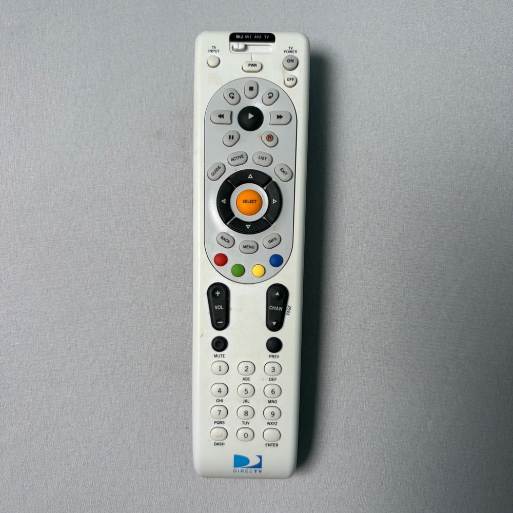 Untested Directv RC64 Universal Remote Control White Black Satellite TV PWR